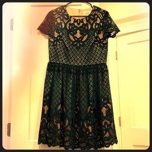 Eliza J green and black cocktail dress